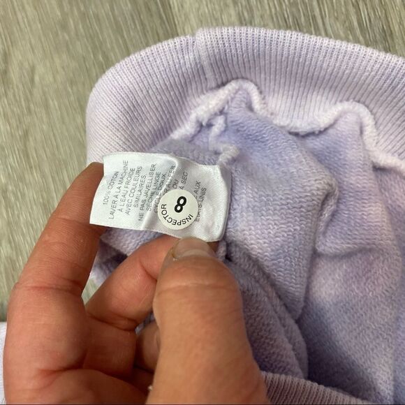 Nili Lotan Classic Crew Neck T Light Lavender Crop Tie Dye Sweatshirt Essential - Picture 7 of 7